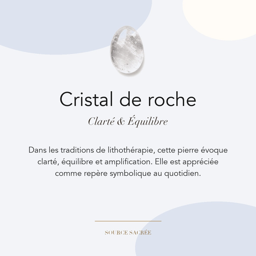 Cristal de roche : clarté, équilibre et amplification — symbolique traditionnelle