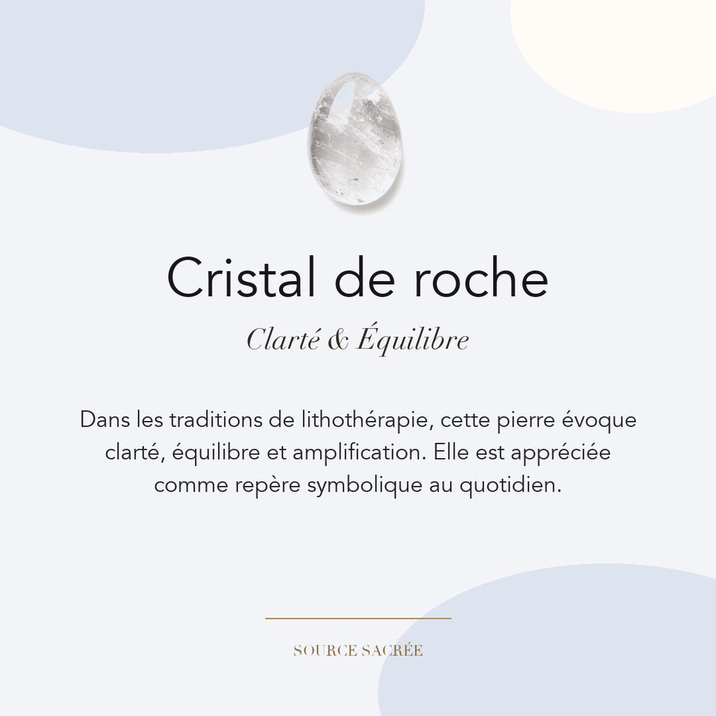 Cristal de roche : clarté, équilibre et amplification — symbolique traditionnelle