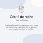 Cristal de roche : clarté, équilibre et amplification — symbolique traditionnelle