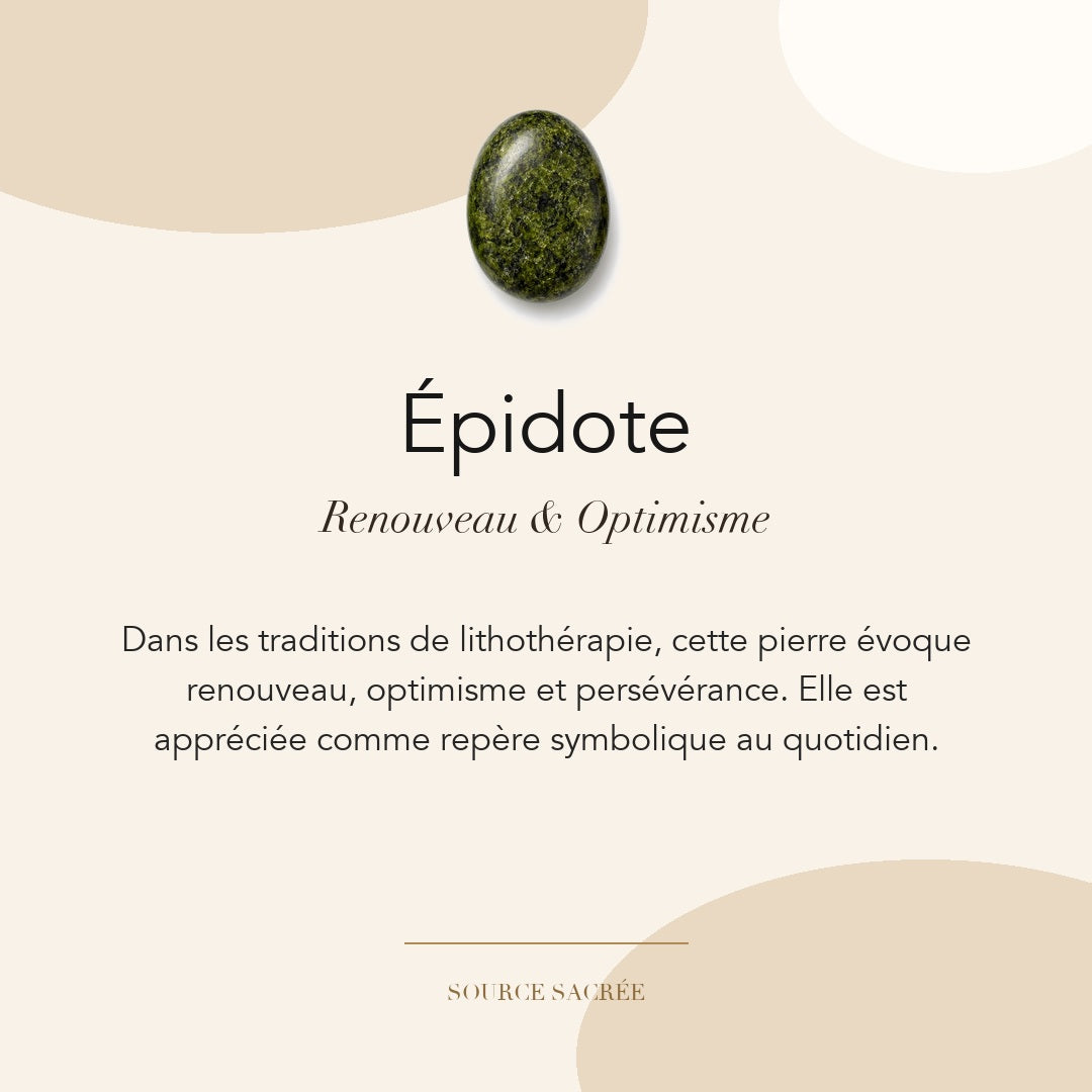 Épidote : renouveau, optimisme et persévérance — symbolique traditionnelle