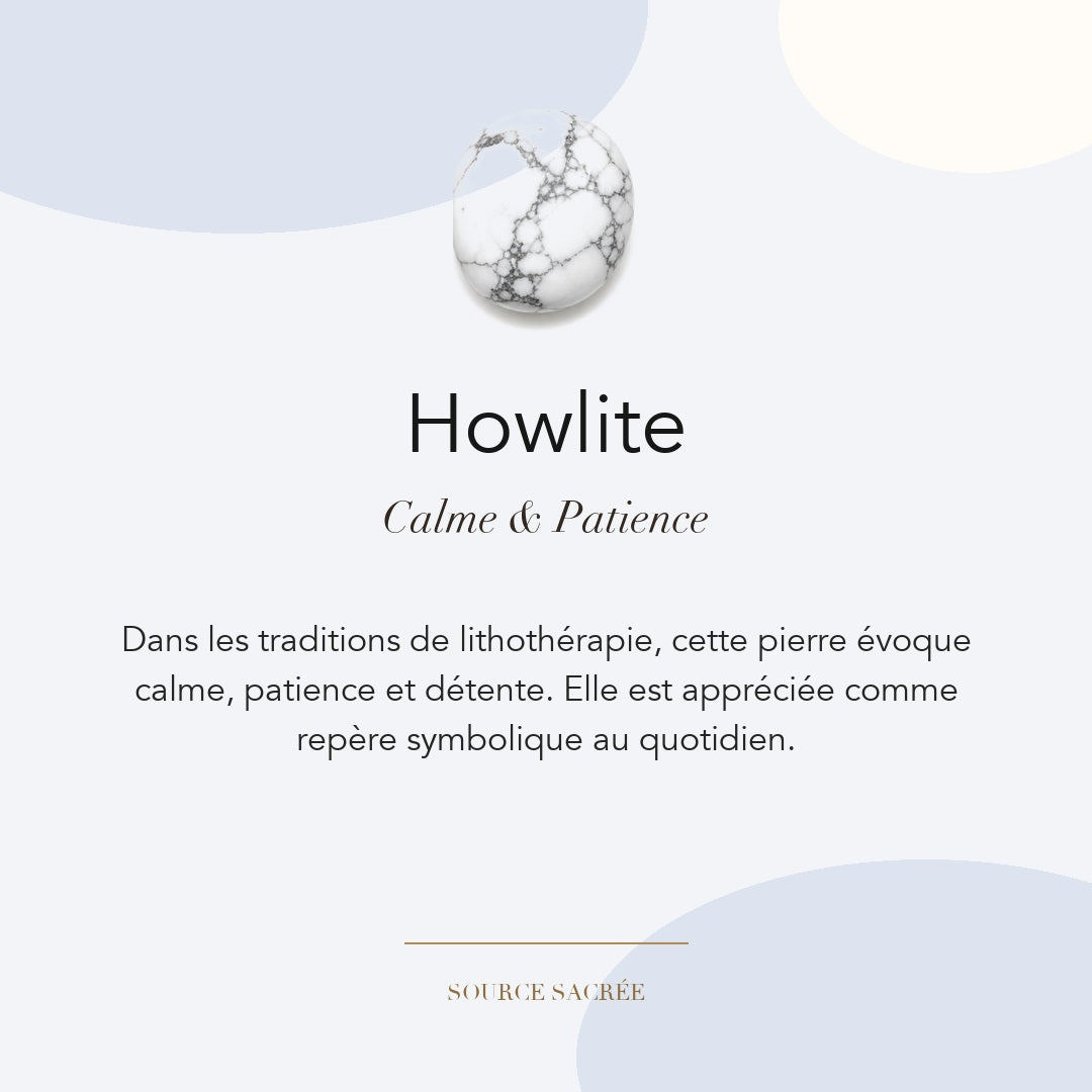 Howlite : calme, patience et détente — symbolique traditionnelle