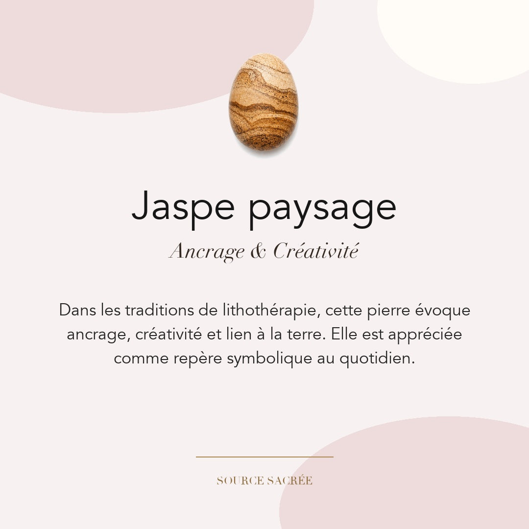 Jaspe paysage : ancrage, créativité et lien à la terre — symbolique traditionnelle