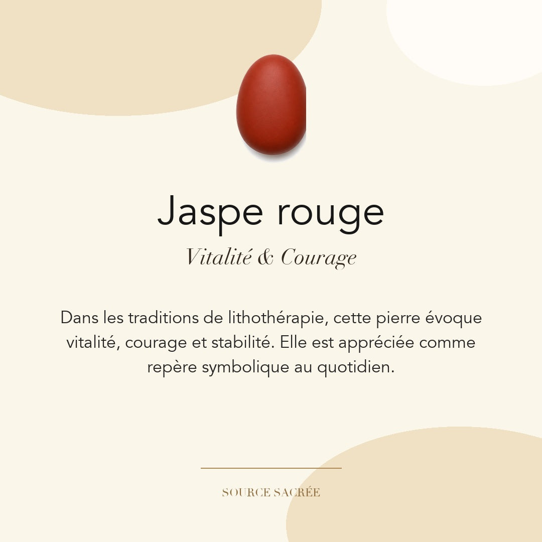 Jaspe rouge : vitalité, courage et stabilité — symbolique traditionnelle