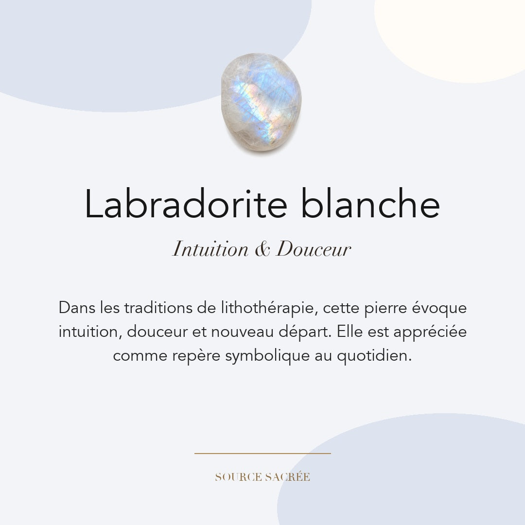 Labradorite blanche : intuition, douceur et nouveau départ — symbolique traditionnelle