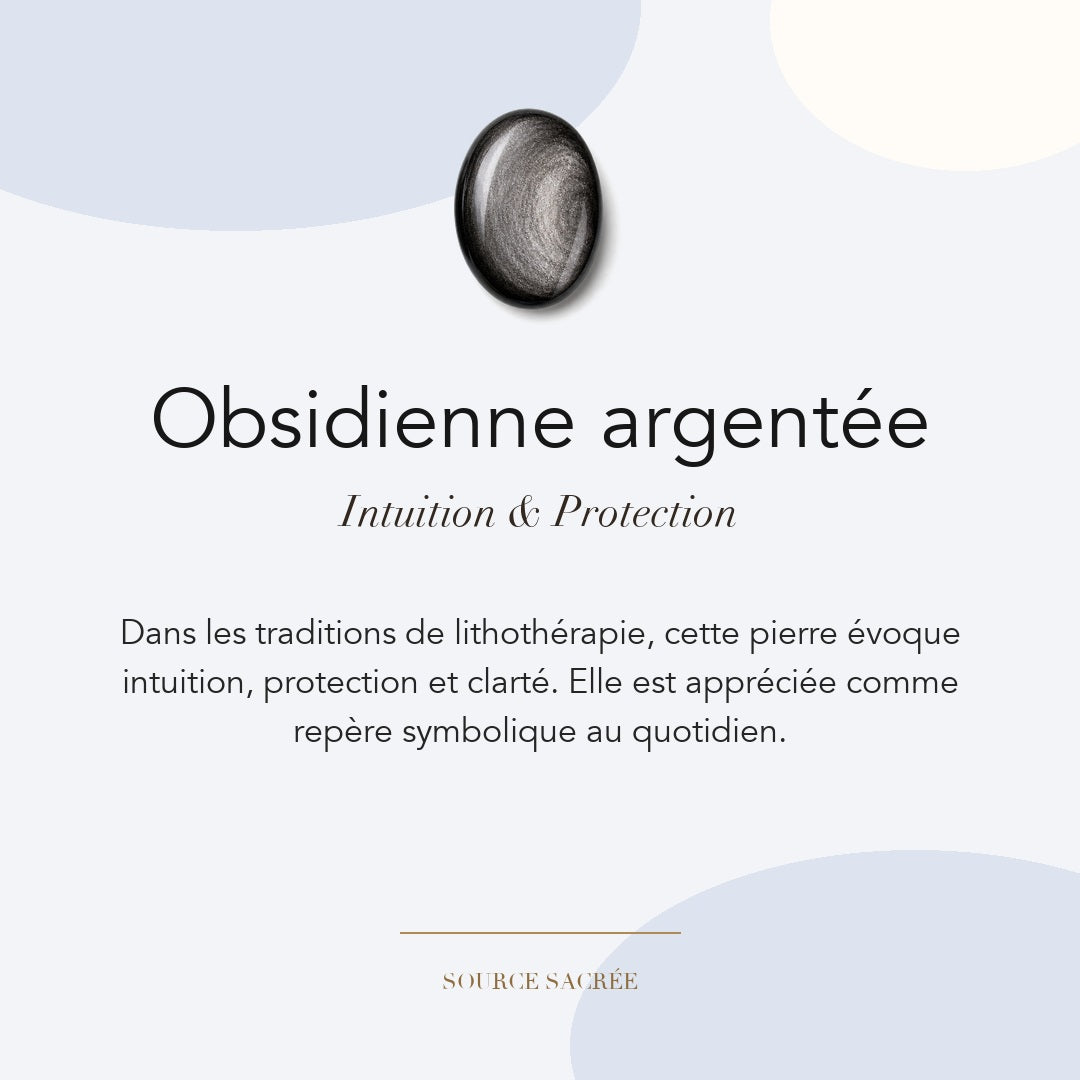 Obsidienne argentée : intuition, protection et clarté — symbolique traditionnelle