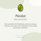 Péridot : renouveau, joie et élan — symbolique traditionnelle