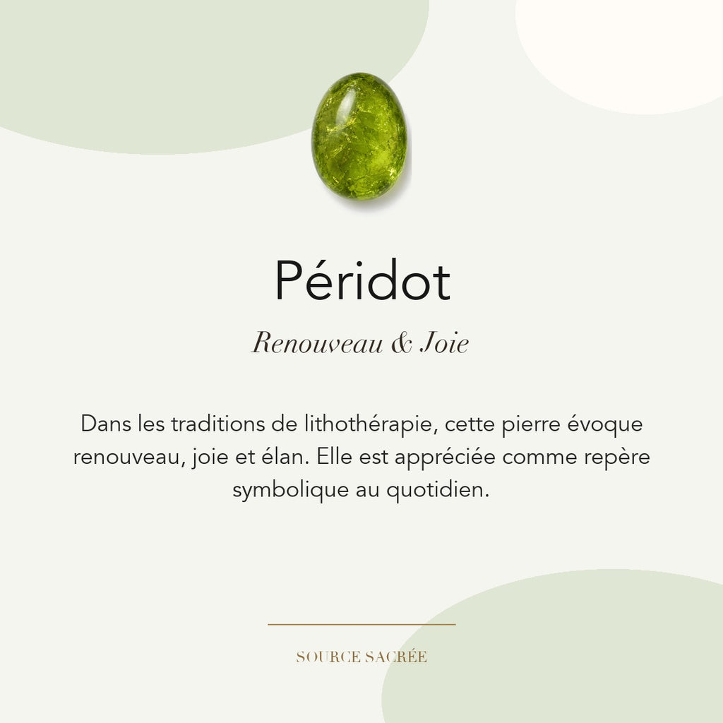 Péridot : renouveau, joie et élan — symbolique traditionnelle