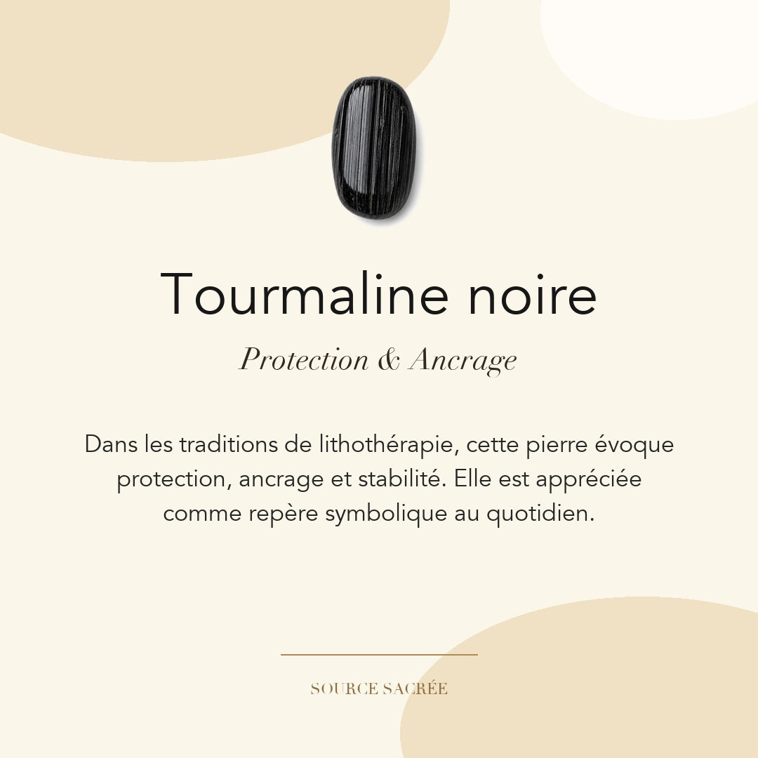 Tourmaline noire : protection, ancrage et stabilité — symbolique traditionnelle